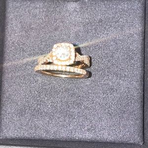 Engagement ring and band